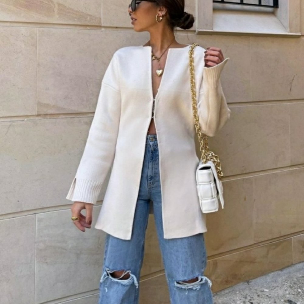 ZARA KNIT JACKET WITH VENTS  SS21 NTW